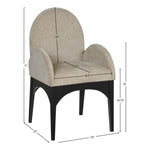 Waldorf Chenille Fabric Upholstered Dining Arm Chair in Beige