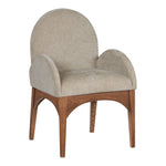 Waldorf Chenille Fabric Upholstered Dining Arm Chair in Beige