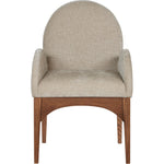 Waldorf Chenille Fabric Upholstered Dining Arm Chair in Beige