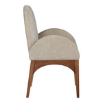 Waldorf Chenille Fabric Upholstered Dining Arm Chair in Beige