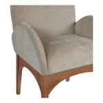 Waldorf Chenille Fabric Upholstered Dining Arm Chair in Beige