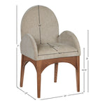 Waldorf Chenille Fabric Upholstered Dining Arm Chair in Beige