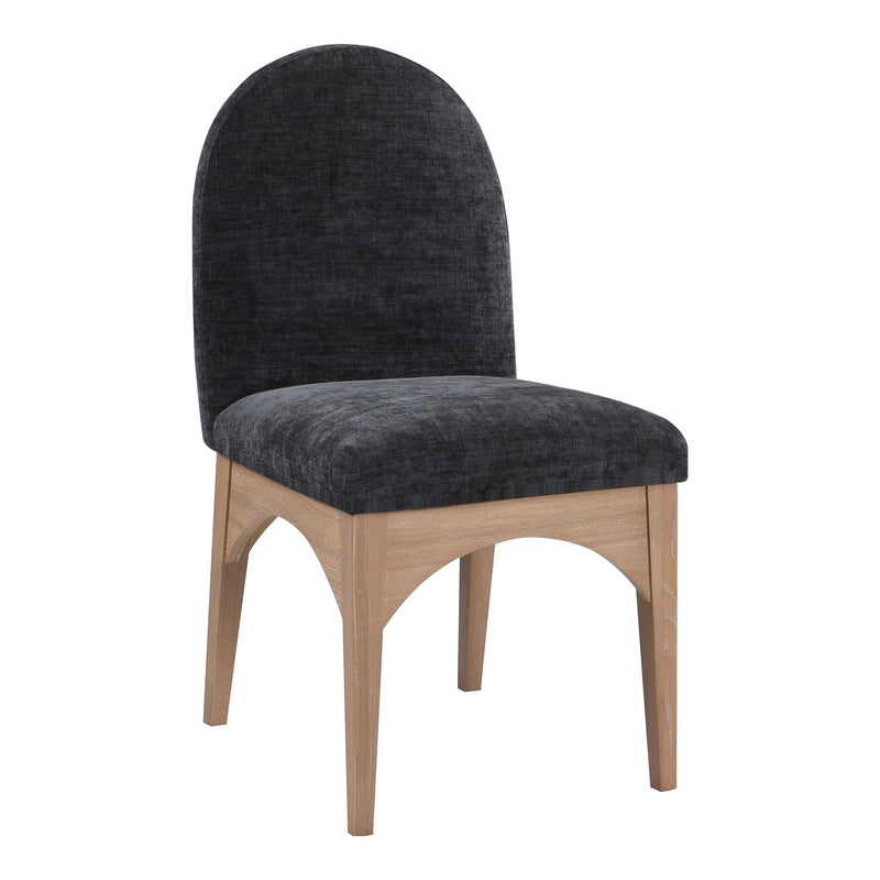 Waldorf Chenille Fabric Upholstered Dining Side Chair in Black