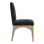 Waldorf Chenille Fabric Upholstered Dining Side Chair in Black