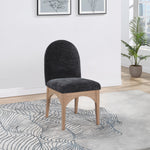 Waldorf Chenille Fabric Upholstered Dining Side Chair in Black