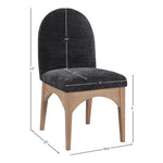 Waldorf Chenille Fabric Upholstered Dining Side Chair in Black