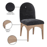 Waldorf Chenille Fabric Upholstered Dining Side Chair in Black