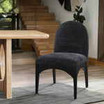 Waldorf Chenille Fabric Upholstered Dining Side Chair in Black