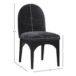 Waldorf Chenille Fabric Upholstered Dining Side Chair in Black
