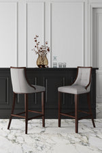 Fifth Avenue Wood Upholstered Barstool in Light Gray