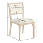 Atrium Cane Back And Vegan Leather Upholstered Seat Dining Chair in Cream