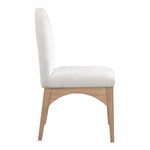 Waldorf Chenille Fabric Upholstered Dining Side Chair in Cream