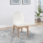 Waldorf Chenille Fabric Upholstered Dining Side Chair in Cream