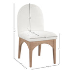 Waldorf Chenille Fabric Upholstered Dining Side Chair in Cream