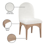 Waldorf Chenille Fabric Upholstered Dining Side Chair in Cream