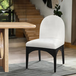 Waldorf Chenille Fabric Upholstered Dining Side Chair in Cream