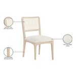 Atrium Cane Back And Vegan Leather Upholstered Seat Dining Chair in Cream