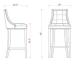 Fifth Avenue Wood Upholstered Barstool in Light Gray