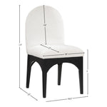 Waldorf Chenille Fabric Upholstered Dining Side Chair in Cream