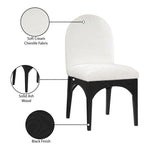 Waldorf Chenille Fabric Upholstered Dining Side Chair in Cream