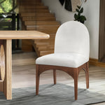 Waldorf Chenille Fabric Upholstered Dining Side Chair in Cream