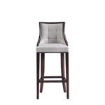 Fifth Avenue Wood Upholstered Barstool in Light Gray
