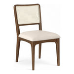 Atrium Cane Back And Vegan Leather Upholstered Seat Dining Chair in Cream