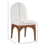 Waldorf Chenille Fabric Upholstered Dining Side Chair in Cream