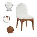Waldorf Chenille Fabric Upholstered Dining Side Chair in Cream