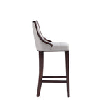 Fifth Avenue Wood Upholstered Barstool in Light Gray