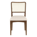 Atrium Cane Back And Vegan Leather Upholstered Seat Dining Chair in Cream