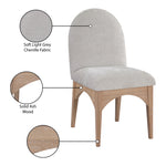 Waldorf Chenille Fabric Upholstered Dining Side Chair in Grey