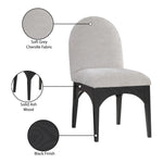 Waldorf Chenille Fabric Upholstered Dining Side Chair in Grey