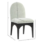 Waldorf Chenille Fabric Upholstered Dining Side Chair in Mint
