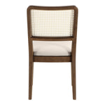 Atrium Cane Back And Vegan Leather Upholstered Seat Dining Chair in Cream