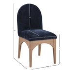 Waldorf Chenille Fabric Upholstered Dining Side Chair in Navy