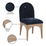 Waldorf Chenille Fabric Upholstered Dining Side Chair in Navy
