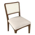 Atrium Cane Back And Vegan Leather Upholstered Seat Dining Chair in Cream