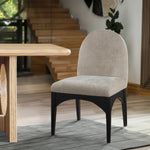 Waldorf Chenille Fabric Upholstered Dining Side Chair in Beige
