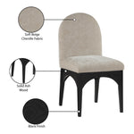 Waldorf Chenille Fabric Upholstered Dining Side Chair in Beige