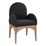 Waldorf Boucle Fabric Upholstered Dining Arm Chair in Black