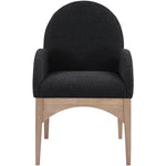 Waldorf Boucle Fabric Upholstered Dining Arm Chair in Black