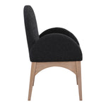 Waldorf Boucle Fabric Upholstered Dining Arm Chair in Black
