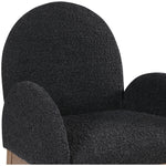 Waldorf Boucle Fabric Upholstered Dining Arm Chair in Black