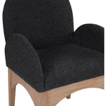 Waldorf Boucle Fabric Upholstered Dining Arm Chair in Black