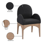 Waldorf Boucle Fabric Upholstered Dining Arm Chair in Black