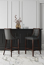 Fifth Avenue Wood Upholstered Barstool in Graphite