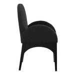 Waldorf Boucle Fabric Upholstered Dining Arm Chair in Black
