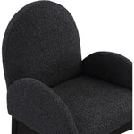 Waldorf Boucle Fabric Upholstered Dining Arm Chair in Black