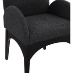 Waldorf Boucle Fabric Upholstered Dining Arm Chair in Black